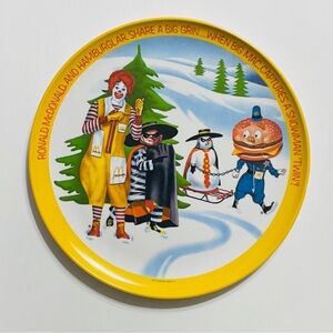 Vintage McDonald's 1977 Plastic Character Winter Plate